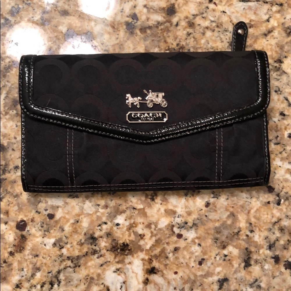 Coach black signature wallet
